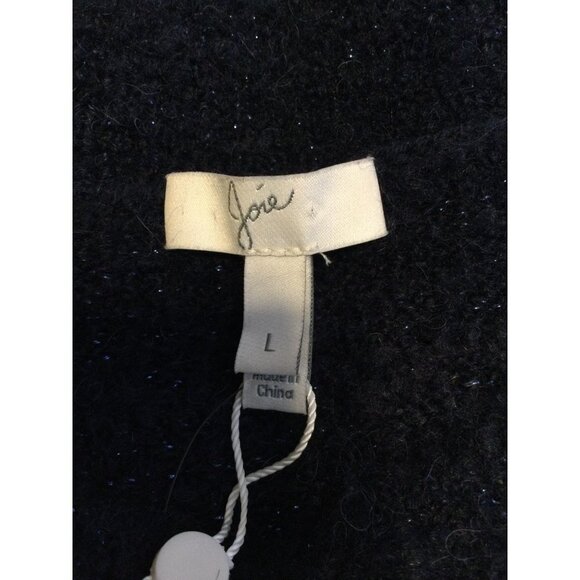 Joie Womens Twisted Front Knit Sweater Long Sleeves Blue Large Metallic - Picture 4 of 5